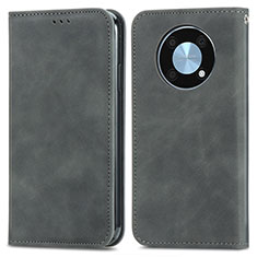 Leather Case Stands Flip Cover Holder S04D for Huawei Enjoy 50 Pro Gray