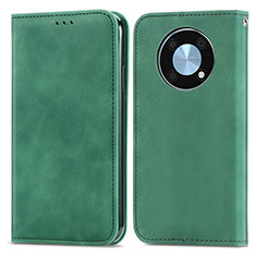 Leather Case Stands Flip Cover Holder S04D for Huawei Enjoy 50 Pro Green