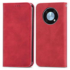 Leather Case Stands Flip Cover Holder S04D for Huawei Enjoy 50 Pro Red