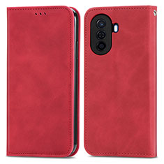 Leather Case Stands Flip Cover Holder S04D for Huawei Enjoy 50 Red