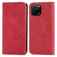 Leather Case Stands Flip Cover Holder S04D for Huawei Enjoy 50z Red