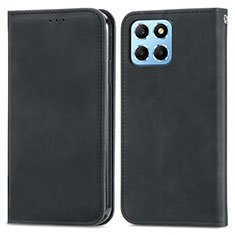 Leather Case Stands Flip Cover Holder S04D for Huawei Honor 70 Lite 5G Black