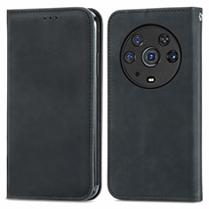 Leather Case Stands Flip Cover Holder S04D for Huawei Honor Magic3 Pro 5G Black