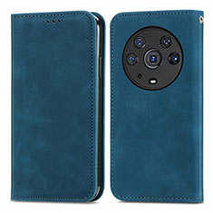 Leather Case Stands Flip Cover Holder S04D for Huawei Honor Magic3 Pro 5G Blue