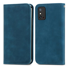 Leather Case Stands Flip Cover Holder S04D for Huawei Honor X10 Max 5G Blue