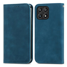 Leather Case Stands Flip Cover Holder S04D for Huawei Honor X30i Blue