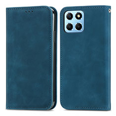 Leather Case Stands Flip Cover Holder S04D for Huawei Honor X6 Blue