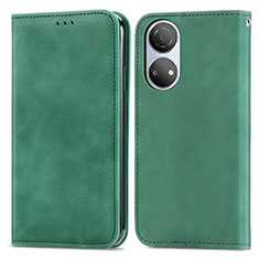 Leather Case Stands Flip Cover Holder S04D for Huawei Honor X7 Green