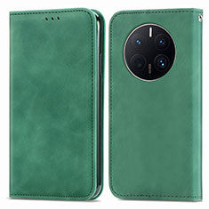 Leather Case Stands Flip Cover Holder S04D for Huawei Mate 50 Pro Green