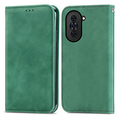 Leather Case Stands Flip Cover Holder S04D for Huawei Nova 10 Green