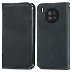 Leather Case Stands Flip Cover Holder S04D for Huawei Nova 8i Black
