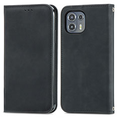 Leather Case Stands Flip Cover Holder S04D for Motorola Moto Edge 20 Lite 5G Black