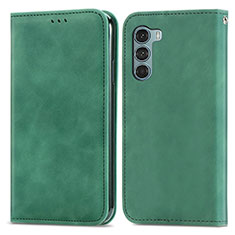 Leather Case Stands Flip Cover Holder S04D for Motorola Moto Edge S30 5G Green