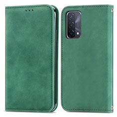 Leather Case Stands Flip Cover Holder S04D for OnePlus Nord N200 5G Green