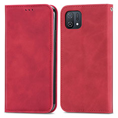 Leather Case Stands Flip Cover Holder S04D for Oppo A16e Red