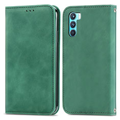 Leather Case Stands Flip Cover Holder S04D for Oppo K9 Pro 5G Green
