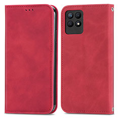 Leather Case Stands Flip Cover Holder S04D for Realme 8i Red