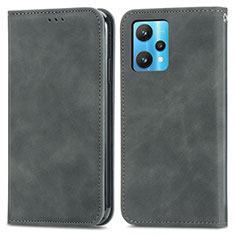 Leather Case Stands Flip Cover Holder S04D for Realme 9 4G Gray