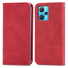 Leather Case Stands Flip Cover Holder S04D for Realme 9 4G Red