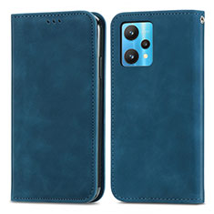 Leather Case Stands Flip Cover Holder S04D for Realme 9 5G Blue