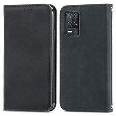 Leather Case Stands Flip Cover Holder S04D for Realme 9 5G India Black