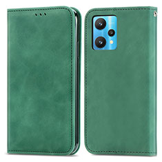 Leather Case Stands Flip Cover Holder S04D for Realme 9 Pro+ Plus 5G Green