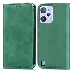 Leather Case Stands Flip Cover Holder S04D for Realme C31 Green