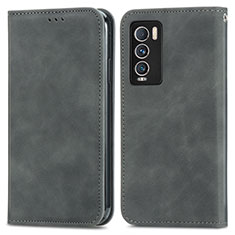 Leather Case Stands Flip Cover Holder S04D for Realme GT Master Explorer 5G Gray