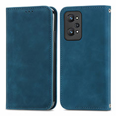 Leather Case Stands Flip Cover Holder S04D for Realme GT Neo2 5G Blue