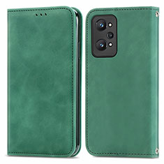 Leather Case Stands Flip Cover Holder S04D for Realme GT2 5G Green