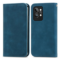 Leather Case Stands Flip Cover Holder S04D for Realme GT2 Pro 5G Blue