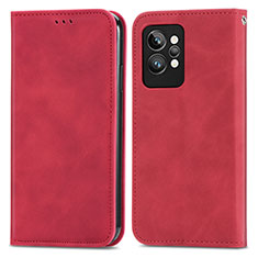 Leather Case Stands Flip Cover Holder S04D for Realme GT2 Pro 5G Red