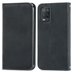 Leather Case Stands Flip Cover Holder S04D for Realme Narzo 30 5G Black