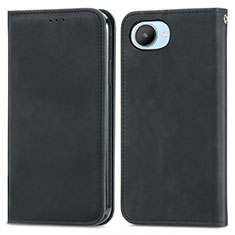 Leather Case Stands Flip Cover Holder S04D for Realme Narzo 50i Prime Black