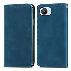 Leather Case Stands Flip Cover Holder S04D for Realme Narzo 50i Prime Blue