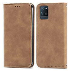 Leather Case Stands Flip Cover Holder S04D for Realme V11 5G Brown