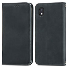 Leather Case Stands Flip Cover Holder S04D for Samsung Galaxy A01 Core Black