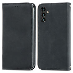 Leather Case Stands Flip Cover Holder S04D for Samsung Galaxy A04s Black