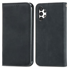 Leather Case Stands Flip Cover Holder S04D for Samsung Galaxy A13 4G Black