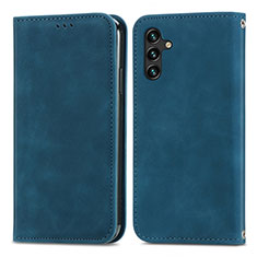 Leather Case Stands Flip Cover Holder S04D for Samsung Galaxy A13 5G Blue