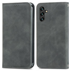 Leather Case Stands Flip Cover Holder S04D for Samsung Galaxy A13 5G Gray