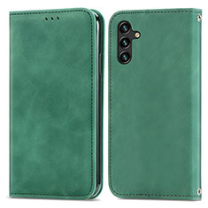 Leather Case Stands Flip Cover Holder S04D for Samsung Galaxy A13 5G Green