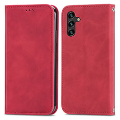 Leather Case Stands Flip Cover Holder S04D for Samsung Galaxy A13 5G Red