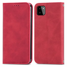 Leather Case Stands Flip Cover Holder S04D for Samsung Galaxy A22s 5G Red