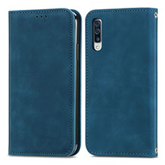 Leather Case Stands Flip Cover Holder S04D for Samsung Galaxy A30S Blue