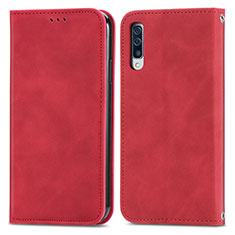 Leather Case Stands Flip Cover Holder S04D for Samsung Galaxy A30S Red