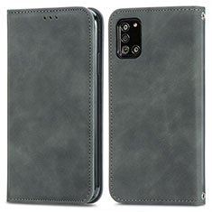 Leather Case Stands Flip Cover Holder S04D for Samsung Galaxy A31 Gray