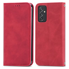 Leather Case Stands Flip Cover Holder S04D for Samsung Galaxy A34 5G Red