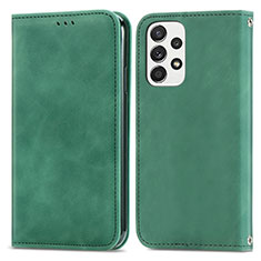 Leather Case Stands Flip Cover Holder S04D for Samsung Galaxy A53 5G Green