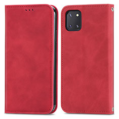 Leather Case Stands Flip Cover Holder S04D for Samsung Galaxy A81 Red